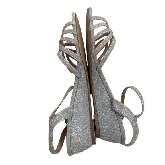 Paradox London Pink Silver Glitter Wedge Sandals Women's 9.5 Party Prom - Picture 4 of 8